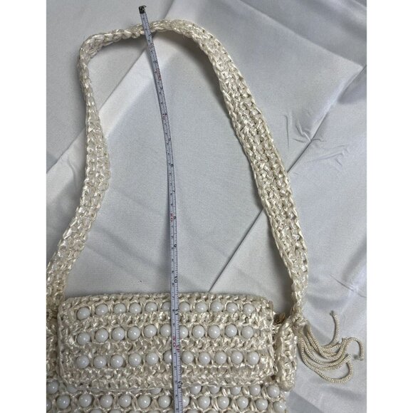 Vintage BB Shoulder Handbag Purse Beaded Tan 7”x8” Made In Hong Kong‎ - Picture 4 of 10